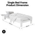 Artiss Single Bed Frame Wooden White JADE