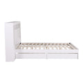 Artiss Queen Bed Frame with Storage Bookcase Headboard, USB & Type-C Ports & Drawers White