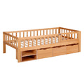 Artiss Kids Single Bed Frame 3 Storage Drawer Montessori Natural