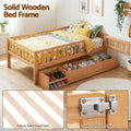 Artiss Kids Single Bed Frame 3 Storage Drawer Montessori Natural