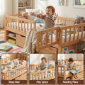Artiss Kids Single Bed Frame 3 Storage Drawer Montessori Natural