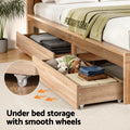 Artiss 2pcs Under Bed Storage with Wheels Rolling Wooden Drawers King Single & Queen