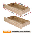 Artiss 2pcs Under Bed Storage with Wheels Rolling Wooden Drawers Single & Double