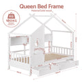 Artiss Kids SINGLE Bed Frame with 3 Storage Bookcase & 2 Drawers House Bed Solid Wood Montessori Bed Easy Assembly White