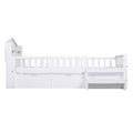 Artiss Single Bed Frame Storage Drawers USB LED White 31cm