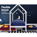 Artiss Wooden Trundle Daybed Kids House Frame White Single