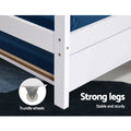 Artiss Wooden Trundle Daybed Kids House Frame White Single