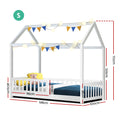 Artiss White Wooden Kids House Bed Frame - Single