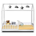 Artiss White Wooden Kids House Bed Frame - Single