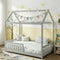 Artiss Wooden Kids House Bed Frame Grey Single