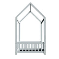 Artiss Wooden Kids House Bed Frame Grey Single