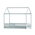 Artiss Wooden Kids House Bed Frame Grey Single