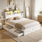 Artiss DOUBLE Bed Frame Storage Drawers White LED Light Charging
