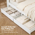 Artiss DOUBLE Bed Frame Storage Drawers White LED Light Charging