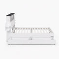 Artiss Single Bed Frame with Storage Drawers White Platform Bedframe with Bookcase Headboard Charging Station Led Light
