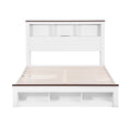 Artiss DOUBLE Bed Frame Storage Bookcase Headboard LED Light White Wood