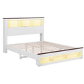 Artiss QUEEN Bed Frame Storage Headboard White LED Charging Station