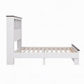 Artiss Single Bed Frame with Storage Bookcase Headboard and Footboard, White