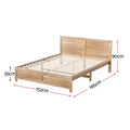 Artiss Double Bed Frame Acacia Wood Oatmeal 140x200cm