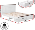 Artiss Double Wooden Bed Frame and 2 Bedside Table Bedroom Furniture Set