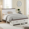 Artiss QUEEN Wooden Bed Frame 2 Drawer Platform 108cm Headboard White