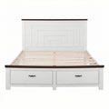 Artiss QUEEN Wooden Bed Frame 2 Drawer Platform 108cm Headboard White