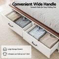 Artiss QUEEN Wooden Bed Frame 2 Drawer Platform 108cm Headboard White