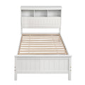 Artiss Single Bed Frame with Storage Headboard and Footboard Wooden Bed Base White