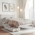 Artiss KING SINGLE Bed Frame Wooden Platform 2 Storage Drawers White