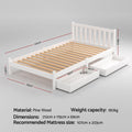 Artiss KING SINGLE Bed Frame Wooden Platform 2 Storage Drawers White