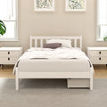 Artiss KING SINGLE Bed Frame Wooden Platform 2 Storage Drawers White