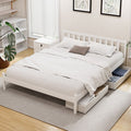 Artiss QUEEN Bed Frame Wooden Platform 2 Storage Drawers White