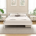 Artiss QUEEN Bed Frame Wooden Platform 2 Storage Drawers White