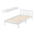 Artiss Single Bed Frame Wood 2 Storage Drawers White