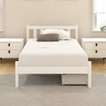Artiss Single Bed Frame Wood 2 Storage Drawers White