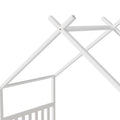 Artiss Wooden Kids Single Bed House Frame White Timber Base