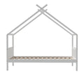 Artiss Single Bed Frame Wooden House Kids White 2 Drawers