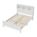 Artiss Wooden Bed Frame Double White 3 Shelf Storage Headboard