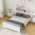 Artiss Wooden Bed Frame Double White 3 Shelf Storage Headboard