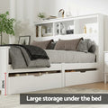 Artiss DOUBLE Bed Frame White Wood with 3 Shelf Headboard