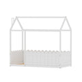 Artiss Single Wooden House Bed Frame White Kids