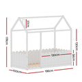 Artiss Single Wooden House Bed Frame White Kids