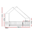Artiss Single Kids House Bed Frame Wooden White