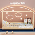 Artiss Kids Wooden House Bed Frame Oak Single