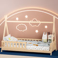 Artiss Kids Wooden House Bed Frame Oak Single