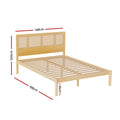 Artiss DOUBLE Bed Frame Rattan Wooden RITA