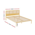 Artiss QUEEN Bed Frame Rattan Wood RITA