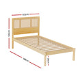 Artiss Single Bed Frame Rattan Wooden RITA