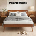 Artiss QUEEN Bed Frame Wooden Walnut Splay Base