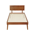 Artiss Single Bed Frame Wooden Walnut Splay Base
